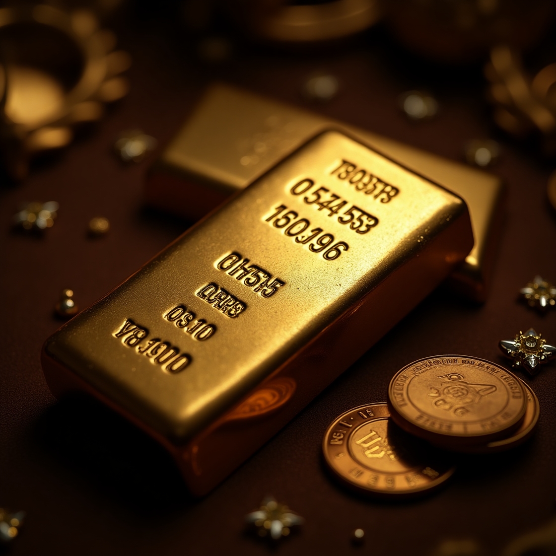 兩根金條及金幣