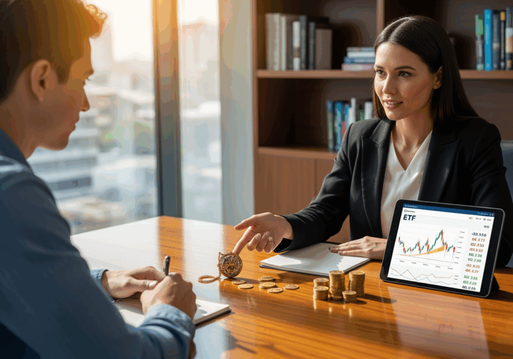 理財顧問向新手說明金飾、ETF與實體黃金差異