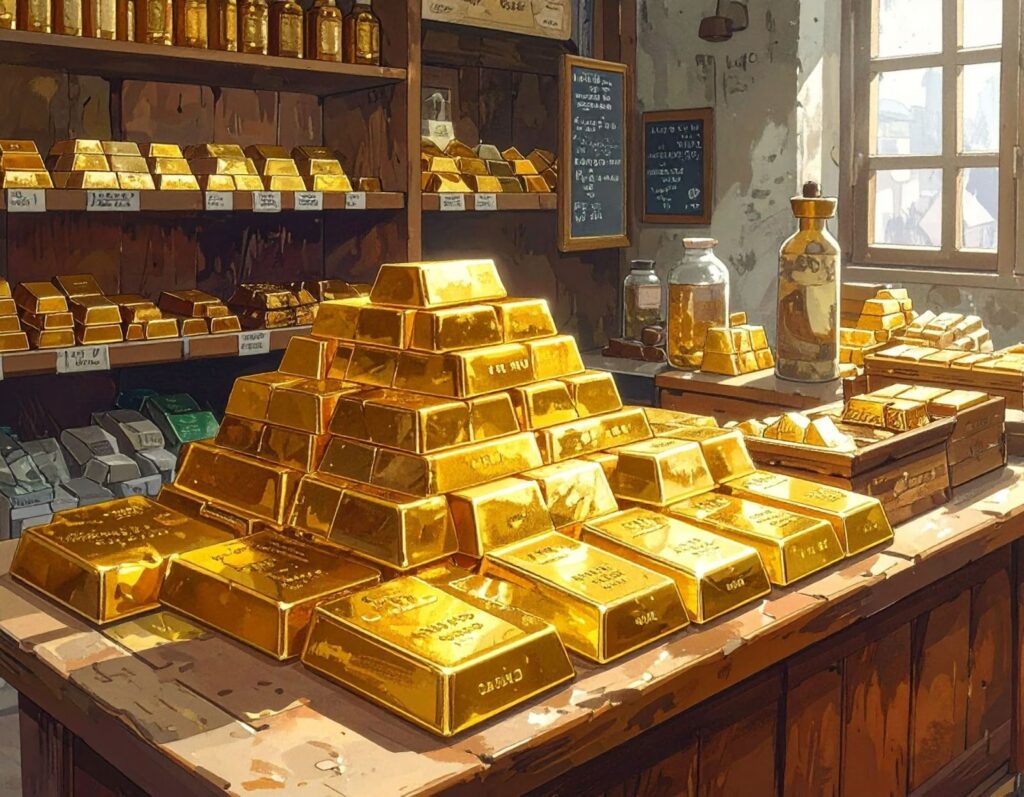 放在櫃台上的黃金