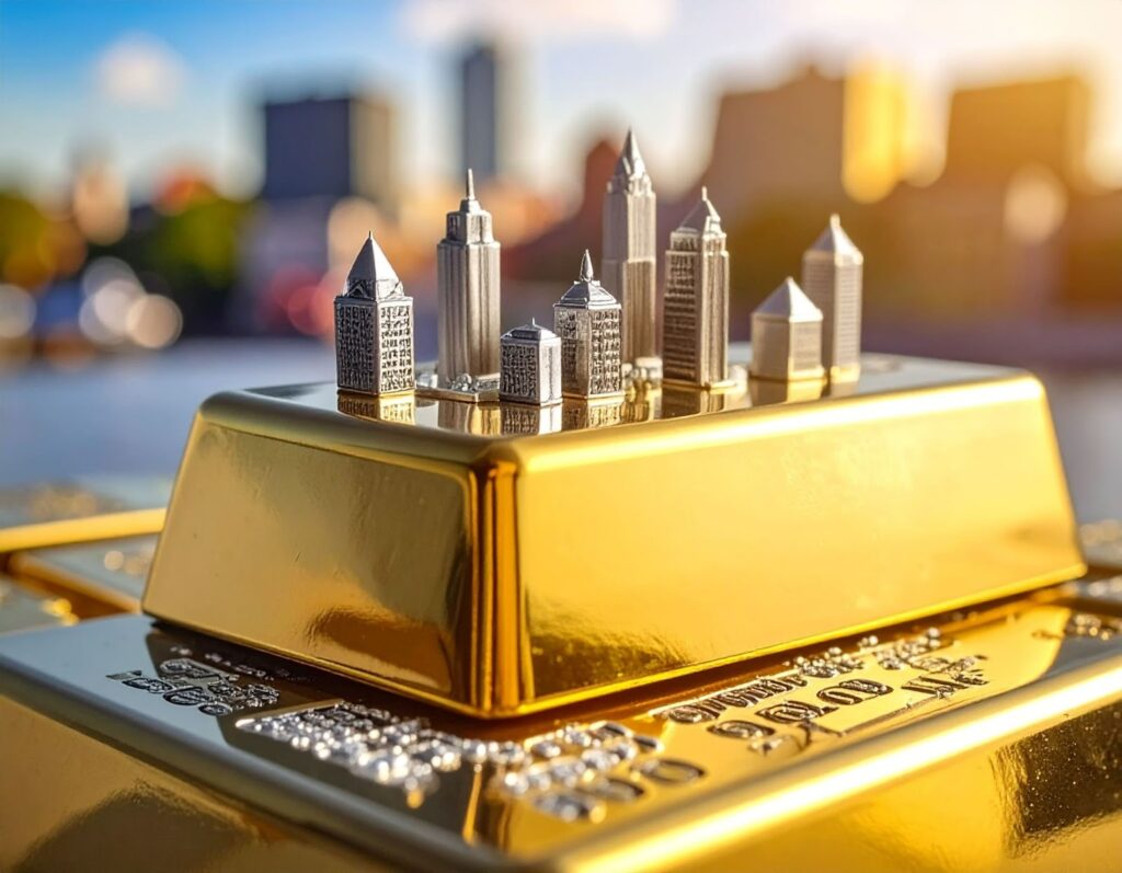 近拍銀樓擺飾的金條