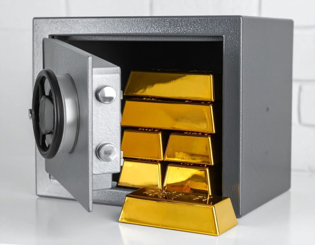 家中保險箱內妥善存放金條