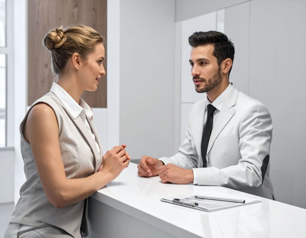 投資人臨櫃進行專員諮詢